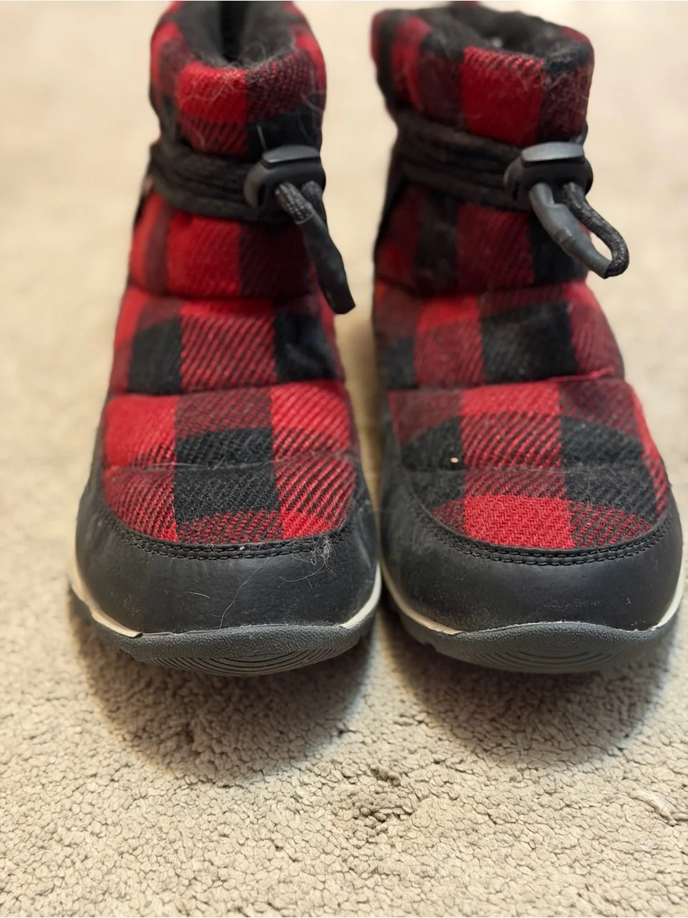 Sorel Red and Black Plaid Winter Boots